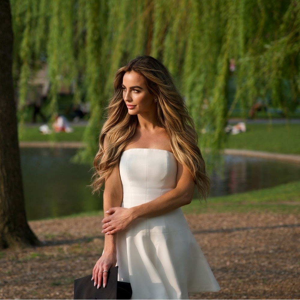Cinq a sept white strapless dress 00.